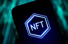 Generic NFT logo on a cellphone