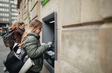 woman at ATM