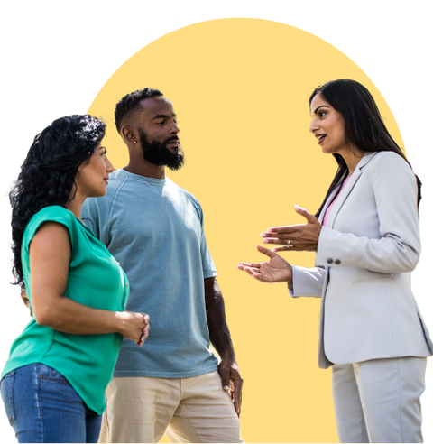 Man and woman working with a real estate agent